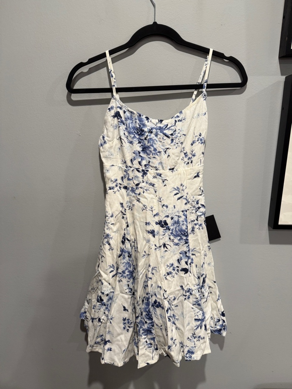 Lulu's Adorable Sweetness Ivory Floral Print Linen Mini Dress, XS